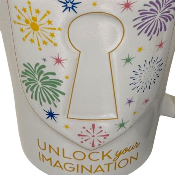 Disney Parks Unlock Your Imagination Key Coffee Mug and Spoon Bundle 2021 New - Picture 3 of 8